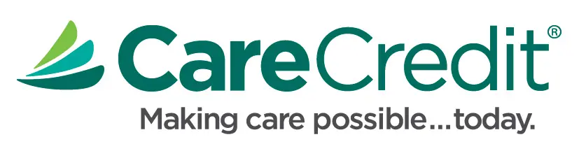 A logo for carecredit, which is the largest provider of health care.